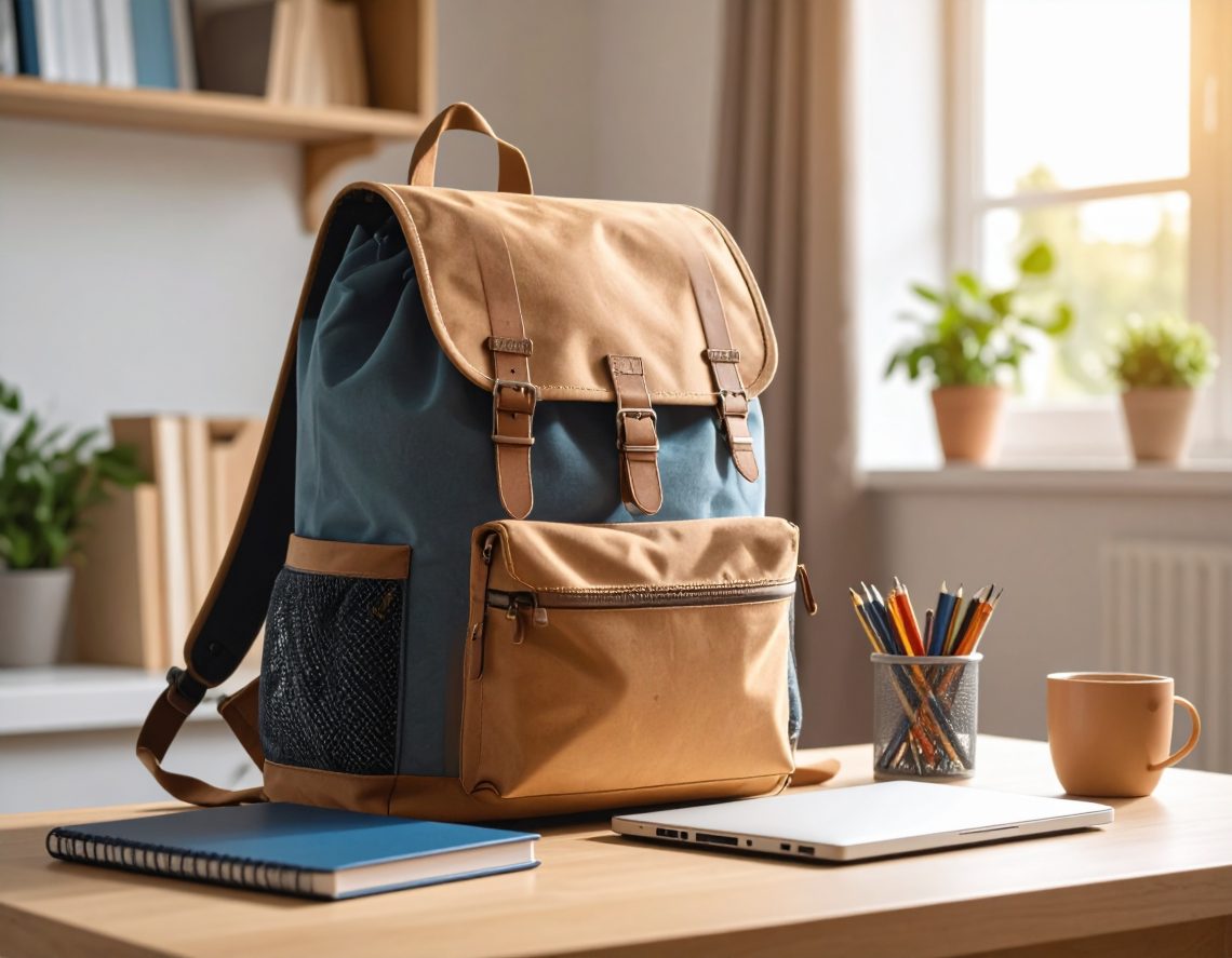 Rucksack, Laptop und Stifte. Alles muss sortiert und gepackt werden.